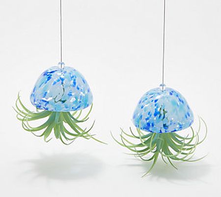 As IsUltimate Innovations S-2 Glass Jellyfish with Faux Plant