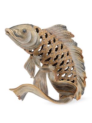 Asagi Koi Fish Figurine - Platinum - Platinum