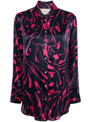 Asceno abstract-print silk shirt - Black