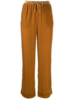 Asceno Aurelia straight-leg velvet trousers - Gold