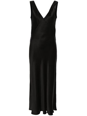 Asceno Bordeaux silk maxi dress - Black