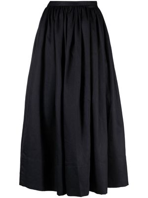 Asceno Coco full linen midi skirt - Black