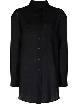 Asceno Formentera organic linen shirt - Black