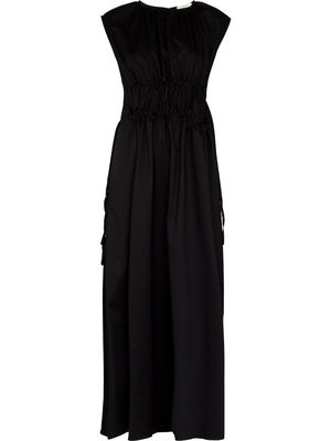 Asceno Giulia ruched waist maxi dress - Black