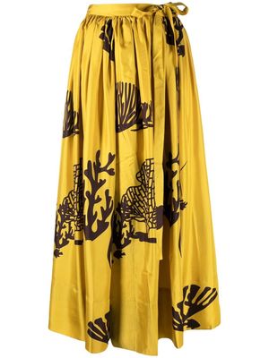 Asceno high-waisted graphic-print skirt - Yellow