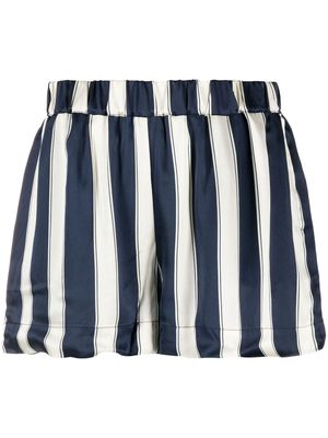 Asceno London striped silk shorts - Blue
