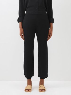 Asceno - Moscow Crepe Trousers - Womens - Black