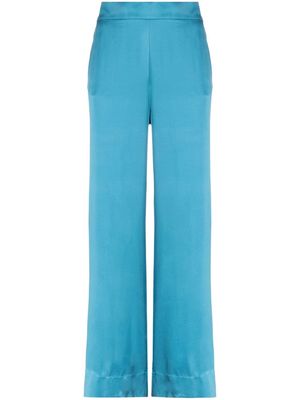 Asceno straight-leg silk trousers - Blue