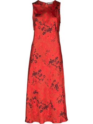 Asceno Valencia floral-print midi dress - Red