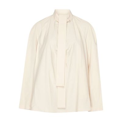 Ascot lavalier-collared blouse