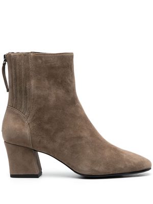 Ash 70mm heeled suede boots - Brown