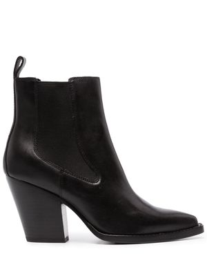 Ash 85mm leather ankle boots - Black