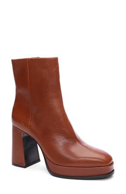 Ash Alyx Leather Platform Bootie in Amber