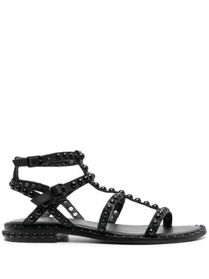 Ash bead-embellished leather sandals - Black