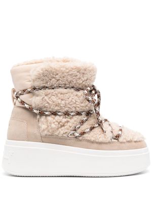Ash chunky suede lace-up boots - Neutrals