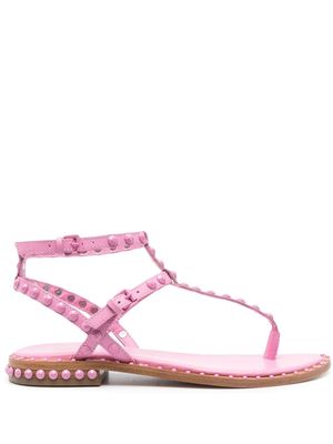 Ash crystal-embellishment leather sandals - Pink