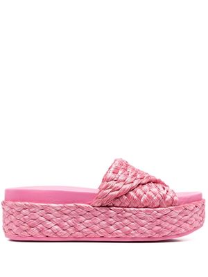 ASH Dolly interwoven straw sandals - Pink