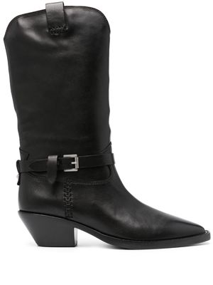 Ash Duran 55mm leather boots - Black