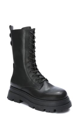 Ash Elton Platform Combat Boot in Black