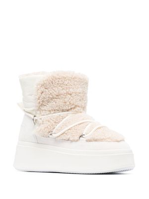 Ash faux-shearling snow boots - White