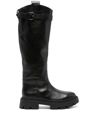 Ash knee-high leather boots - Black