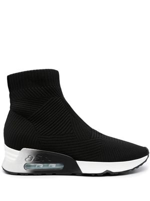Ash Lazare ribbed-knit high-top sneakers - Black