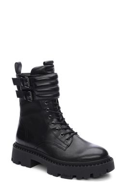 Ash Lug Combat Boot in Black