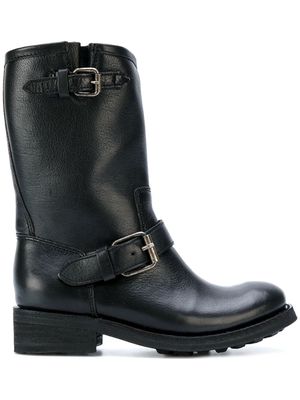 Ash mid-calf boots with buckles - Black