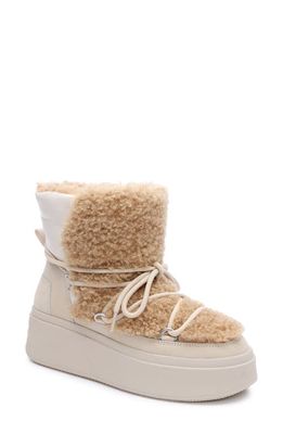Ash Moboo Faux Fur Platform Bootie in White