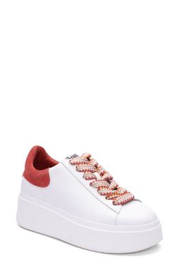 Ash Moby Platform Sneaker in White/Cinnabar