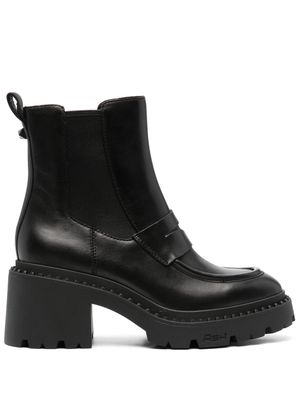Ash Nak penny-slot leather ankle boots - Black