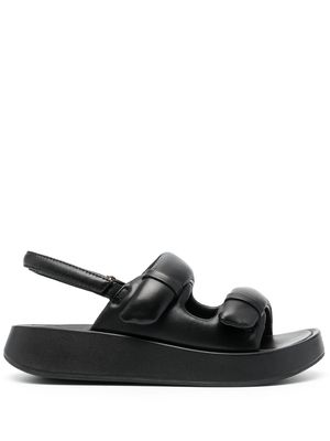 Ash padded-design leather sandals - Black