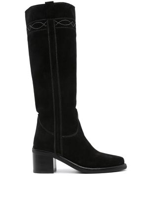 Ash Pam 65mm suede boots - Black