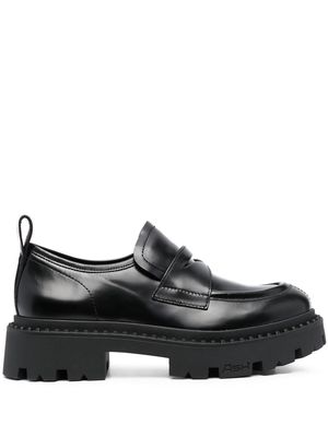 Ash penny-slot leather loafers - Black