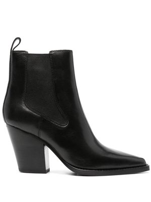 Ash pointed-toe 90mm leather boots - Black