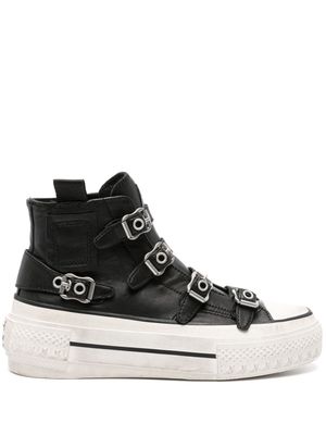 Ash Rainbow buckled leather sneakers - Black