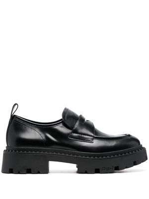 Ash ridged platform-sole loafers - Black