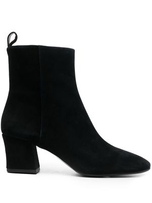 Ash suede pointed toe 60mm ankle boots - Black