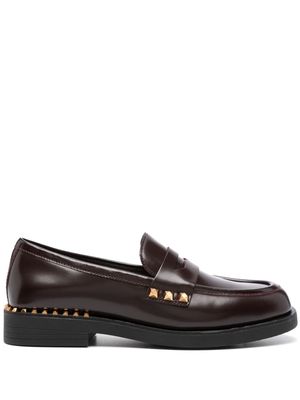 Ash Whisper studded leather loafers - Red