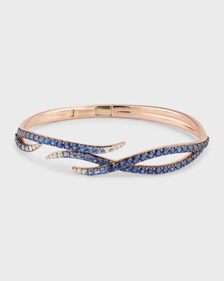 Asha 18K Rose Gold Sapphire Bangle Bracelet with Diamonds