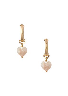 Asher 14K-Gold-Filled & Morganite Heart Drop Earrings