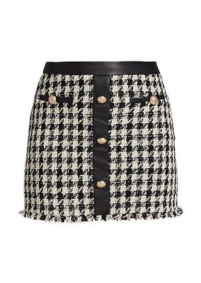 Asher Tweed Combo Miniskirt