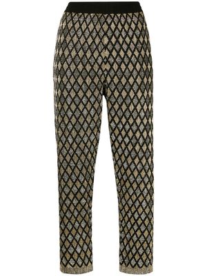 Ashish harlequin-pattern beaded trousers - Black
