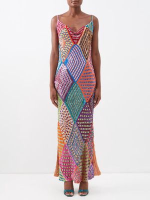 Ashish - Morocco Sequinned Georgette Maxi Dress - Womens - Multi