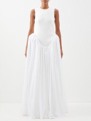 Ashlyn - Quinn Cutout-back Exaggerated-waist Gown - Womens - White