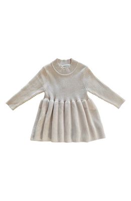 Ashmi & Co. Falyn Long Sleeve Cotton Sweater Dress in Beige