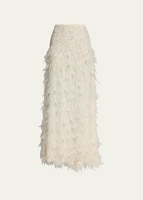 Ashton Embellished Feather Skirt