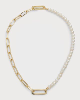Ashton Half Chain Freshwater Pearl Necklace