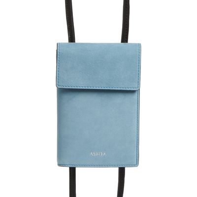 ASHYA Bolo Leather Passport Pouch in Berry Nubuck 