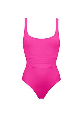 Asia Low-Back Roundneck One-Piece Swimsuit